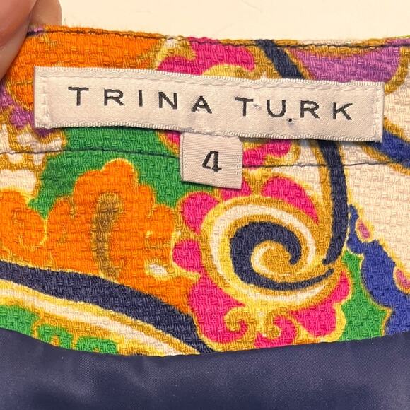 Trina Turk Mod Print Short Sleeve Dress Size 4 - Picture 3 of 9